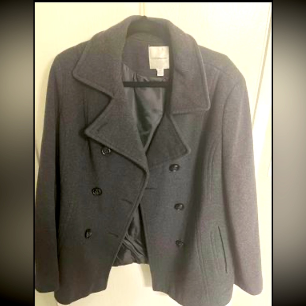 Grey Pea Coat Croft & Barrow Size XL
